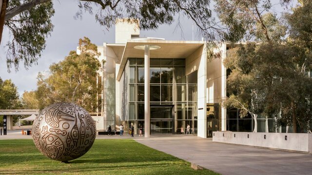 National Gallery of Australia External view of Art Gallery building front entrance