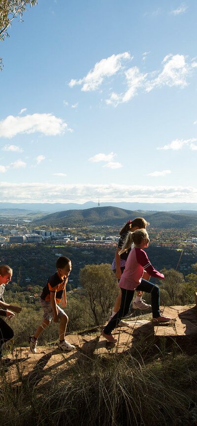 A group of friends enjoying a hike.