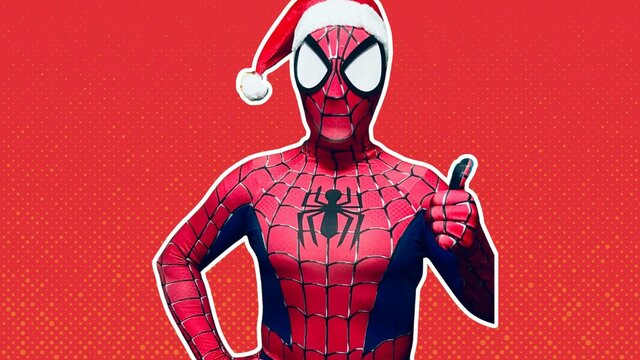 Spider-Man in santa hat Spider-Man in santa hat