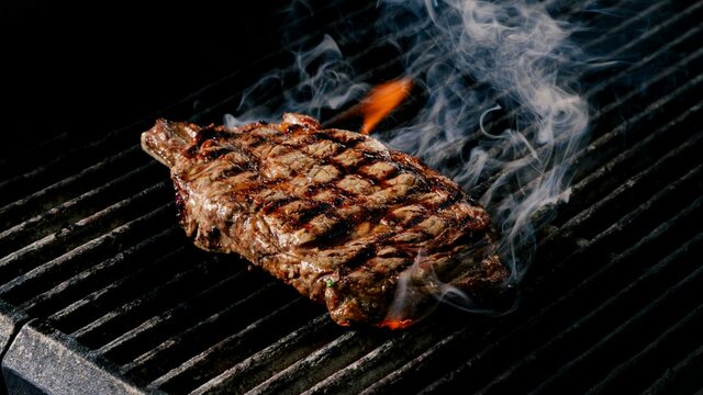 Marble & Grain Steak on grill