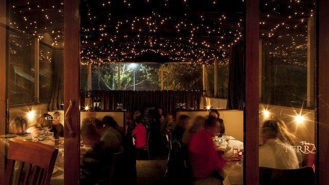 Rubicon Romantic evening lighting over diners