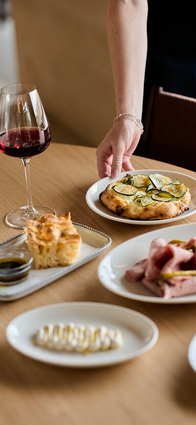 Mediterranean food styles on a table